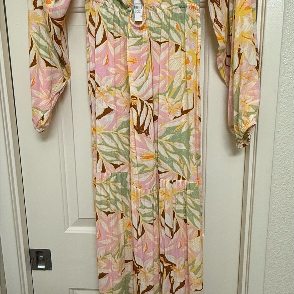 Roxy on Holiday Pink Floral Maxi Dress